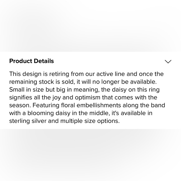 James Avery Mini Daisy Silver Ring - Picture 2 of 6